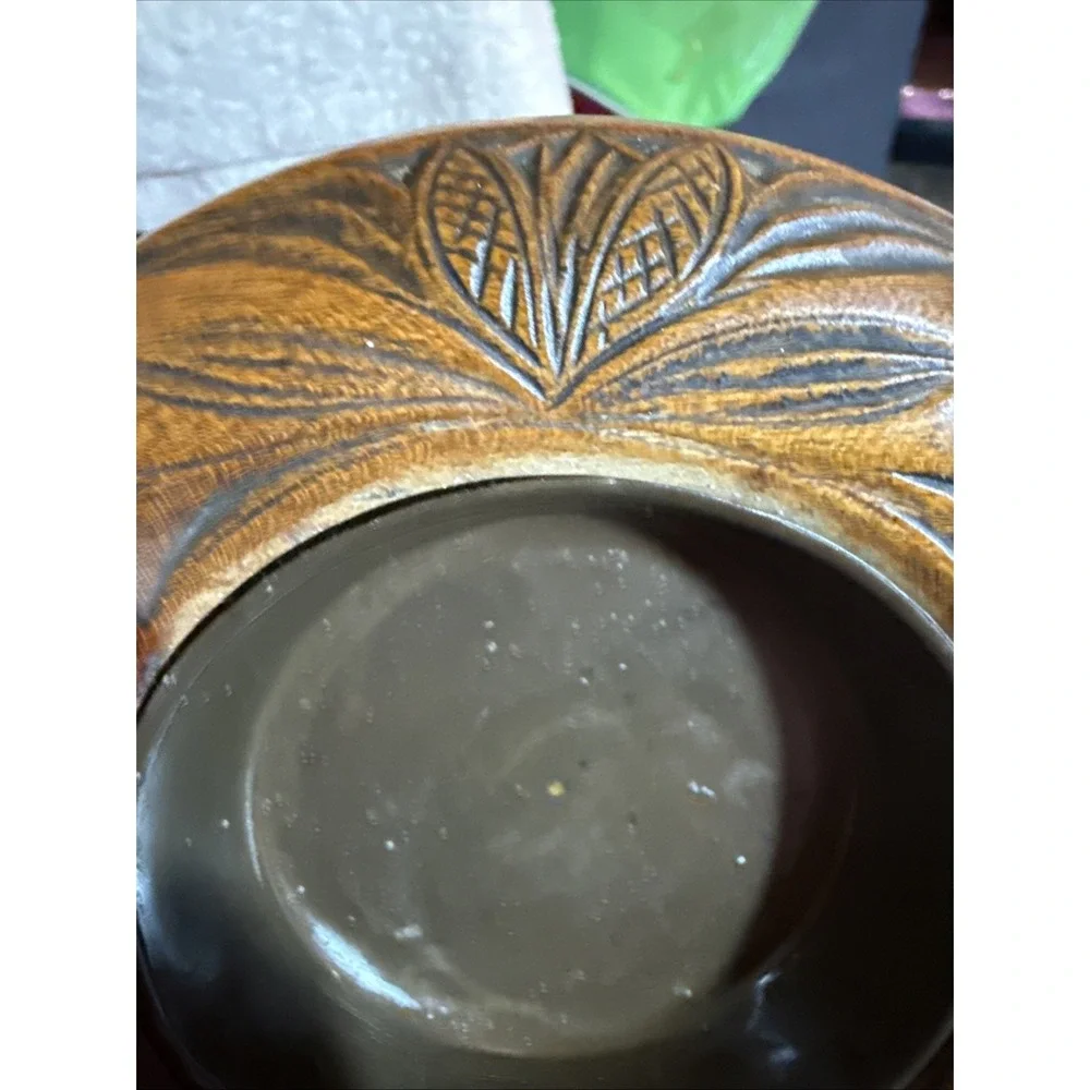 Vintage Wood & Steel Cigarette Ashtray Three Slot 5.5